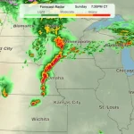 Pronóstico de un modelo meteorológico para tormentas eléctricas severas el domingo por la noche. - CNN Weather
