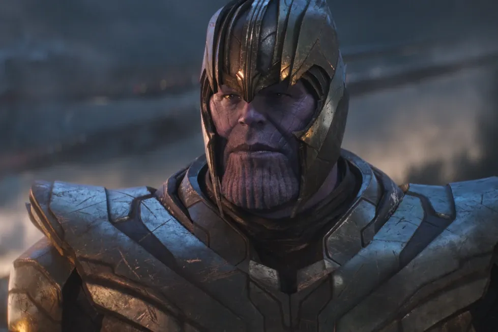 Esta imagen publicada por Marvel Studios muestra a Thanos, con la voz de Josh Brolin, en una escena de “Avengers: Endgame”. (Marvel Studios/Disney vía AP)